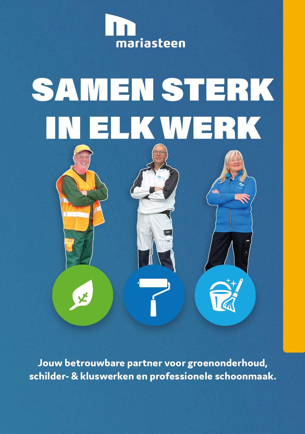 Brochure Mariasteen Externe diensten | Groenonderhoud, schilder- & kluswerken en professionele schoonmaak.